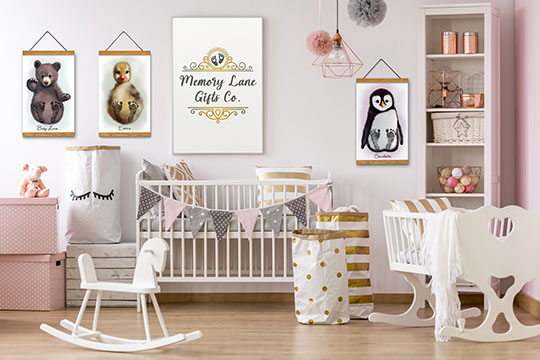 Baby Penguin on Yellow Background, Baby Feet Ink Stamp Kit