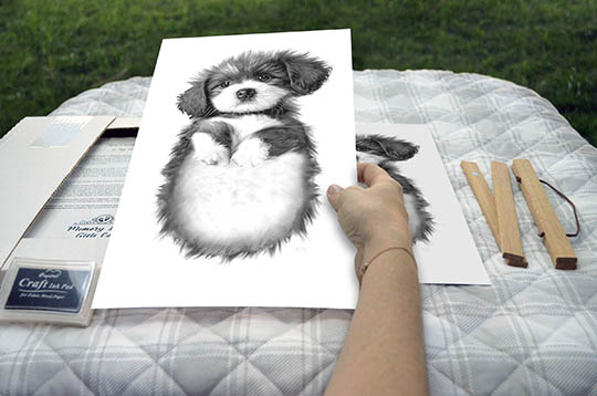 Puppy Sketch Baby Feet Ink Stamp Kit